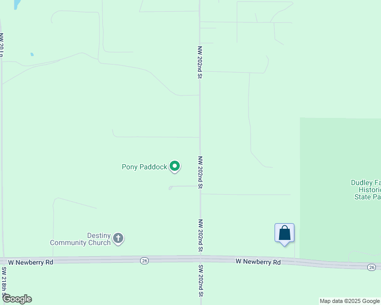 map of restaurants, bars, coffee shops, grocery stores, and more near 818 Northwest 202nd Street in Newberry