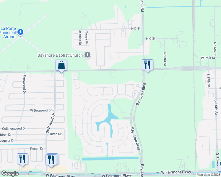 map of restaurants, bars, coffee shops, grocery stores, and more near 428 Kohls Crest Road in La Porte