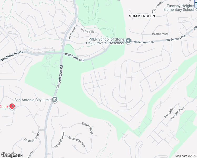 map of restaurants, bars, coffee shops, grocery stores, and more near 23803 Golf Bridge in San Antonio