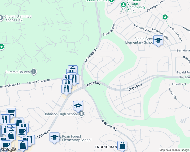 map of restaurants, bars, coffee shops, grocery stores, and more near 3114 Highline Tr in San Antonio