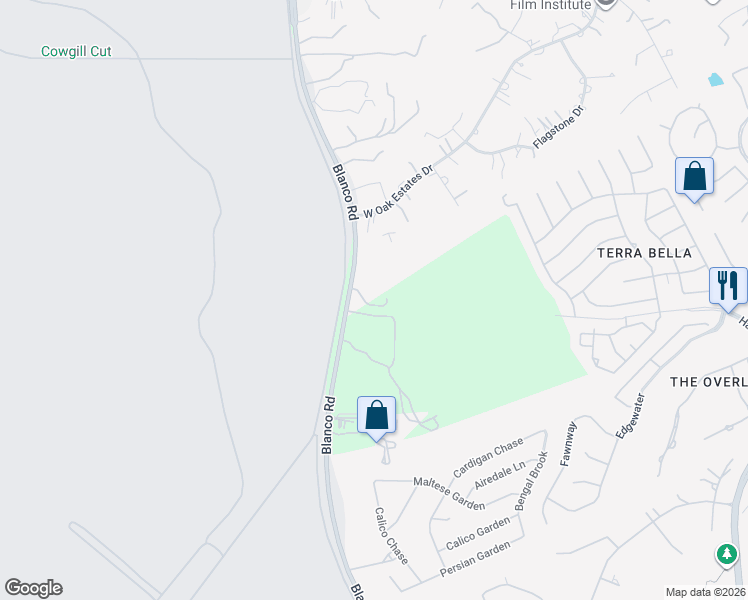 map of restaurants, bars, coffee shops, grocery stores, and more near 23750 Blanco Road in San Antonio