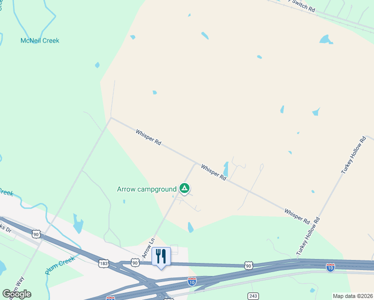 map of restaurants, bars, coffee shops, grocery stores, and more near 1175 Whisper Road in Luling