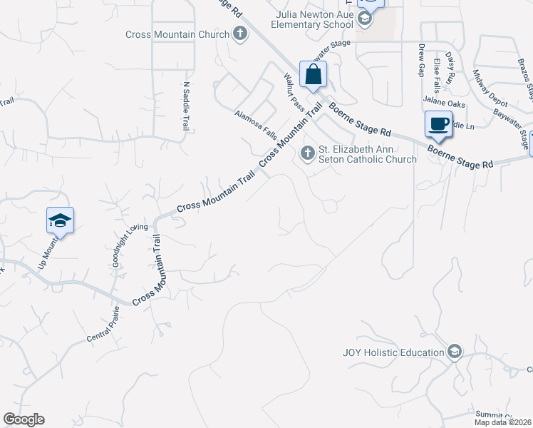 map of restaurants, bars, coffee shops, grocery stores, and more near 8523 Colfax Cove in San Antonio