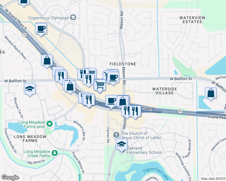 map of restaurants, bars, coffee shops, grocery stores, and more near in Richmond