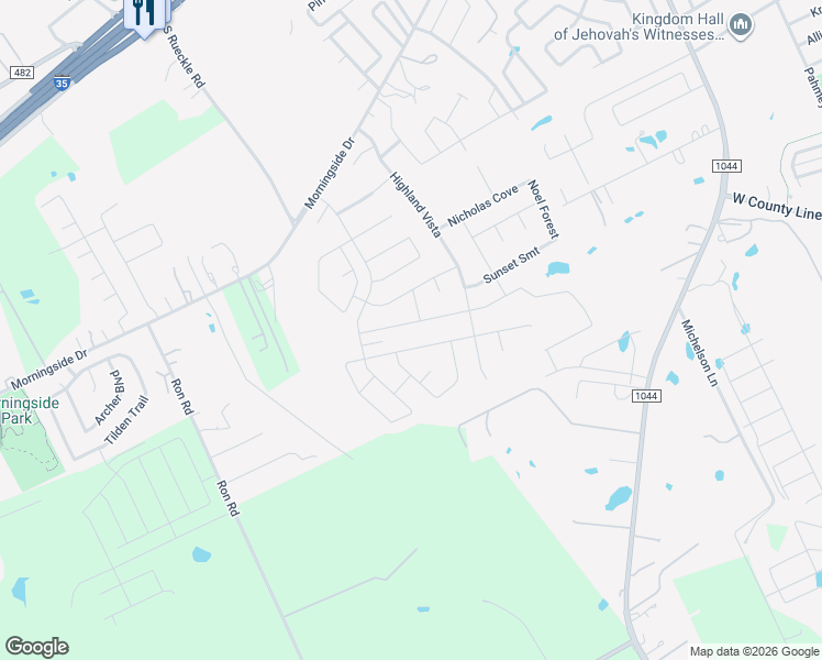 map of restaurants, bars, coffee shops, grocery stores, and more near 3175 Daisy Meadow in New Braunfels