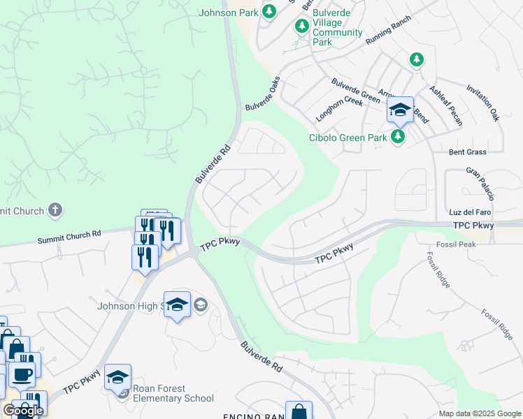 map of restaurants, bars, coffee shops, grocery stores, and more near 24003 Briarbrook Way in San Antonio