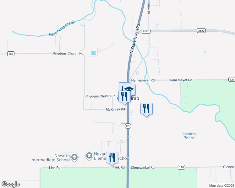 map of restaurants, bars, coffee shops, grocery stores, and more near 6938 Texas 123 in Seguin