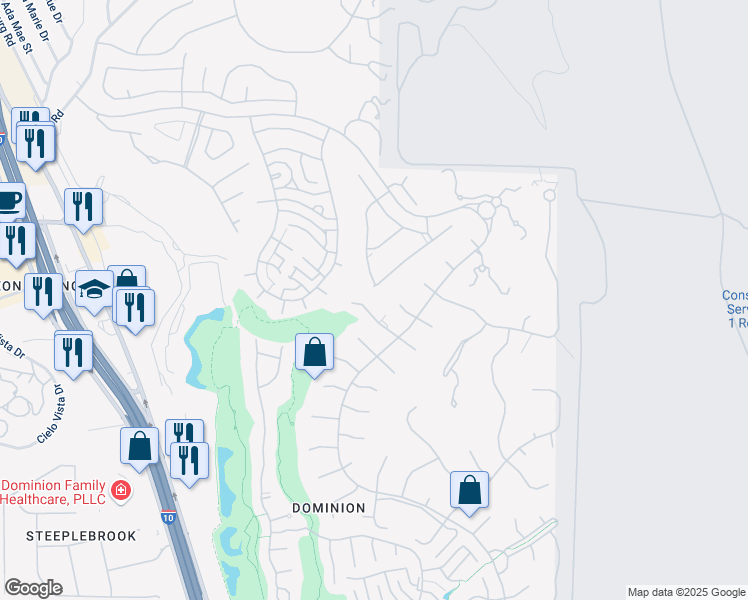 map of restaurants, bars, coffee shops, grocery stores, and more near 3 Montivillers in San Antonio