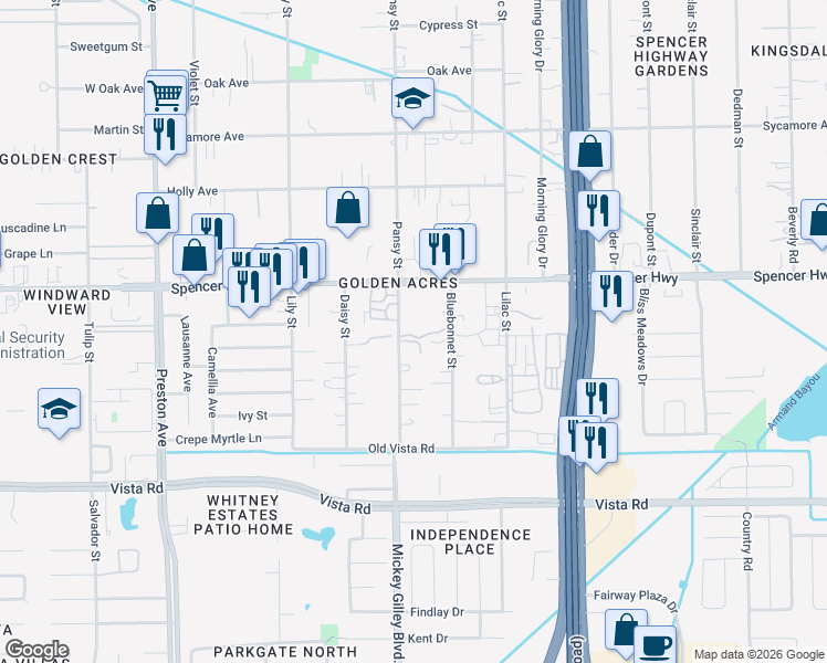 map of restaurants, bars, coffee shops, grocery stores, and more near 3202 Pansy Street in Pasadena
