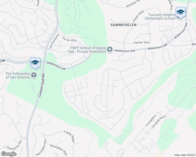 map of restaurants, bars, coffee shops, grocery stores, and more near 23834 Castle Peak in San Antonio