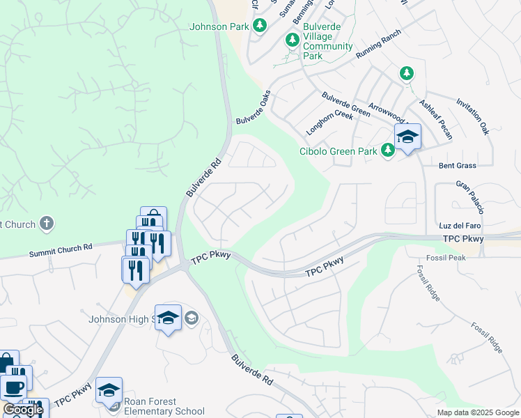 map of restaurants, bars, coffee shops, grocery stores, and more near 24003 Briarbrook Way in San Antonio