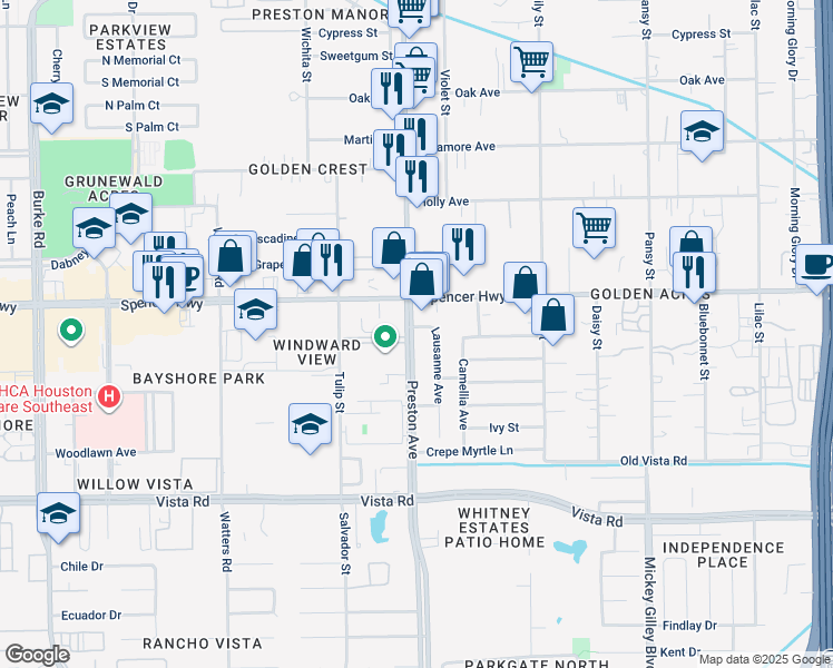 map of restaurants, bars, coffee shops, grocery stores, and more near 3119 Preston Avenue in Pasadena
