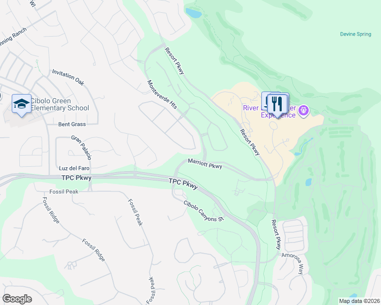 map of restaurants, bars, coffee shops, grocery stores, and more near 24007 Azul Dawn in San Antonio
