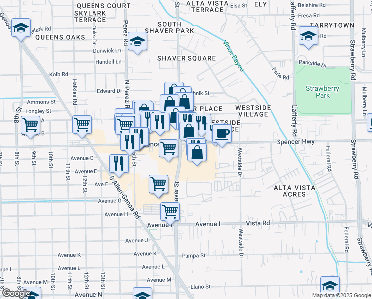 map of restaurants, bars, coffee shops, grocery stores, and more near 3128-3194 Shaver St in Pasadena
