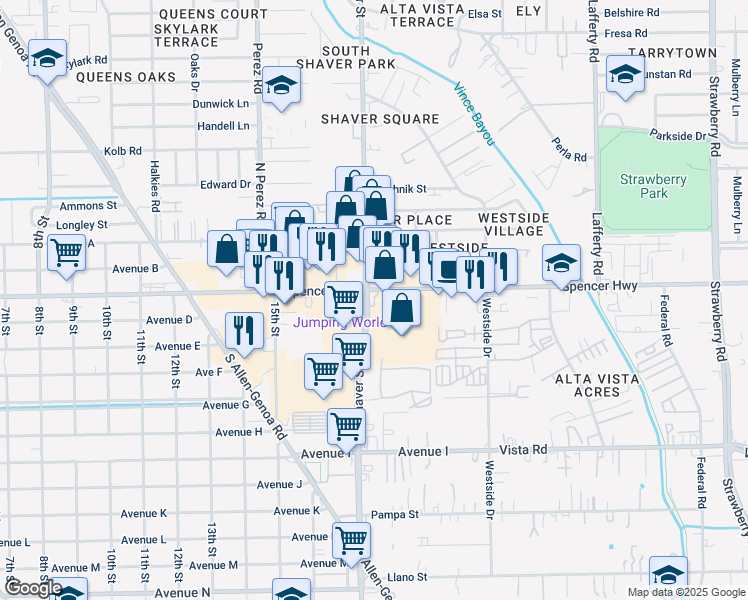 map of restaurants, bars, coffee shops, grocery stores, and more near 3194 Shaver St in Pasadena