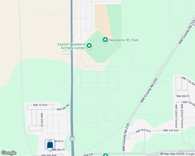 map of restaurants, bars, coffee shops, grocery stores, and more near 24826 Northwest 16th Avenue in Newberry