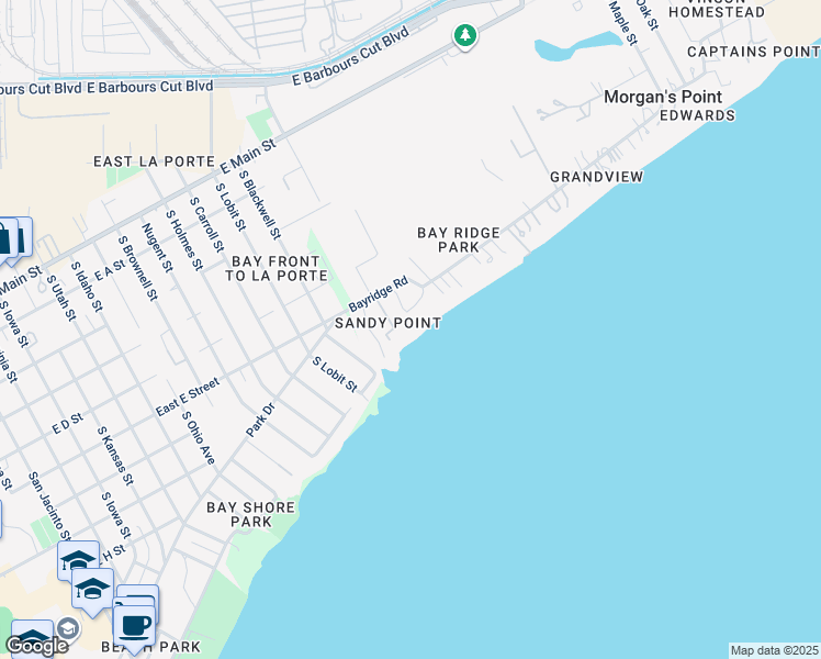 map of restaurants, bars, coffee shops, grocery stores, and more near 911 Bayridge Road in La Porte