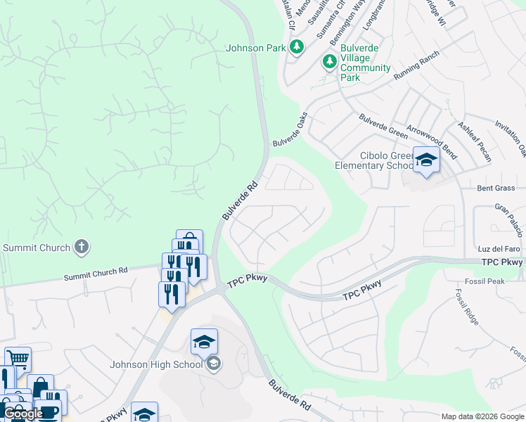 map of restaurants, bars, coffee shops, grocery stores, and more near 3331 Highline Tr in San Antonio