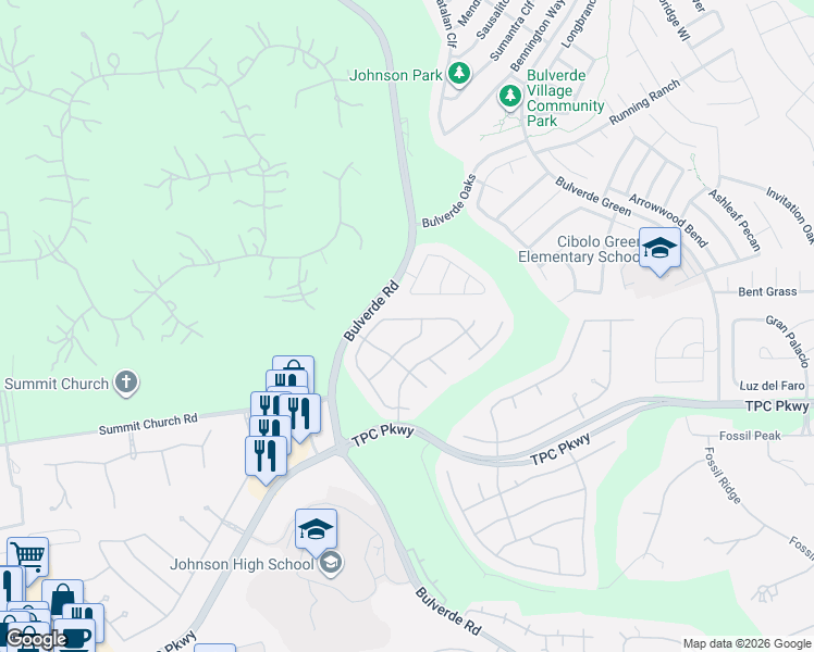 map of restaurants, bars, coffee shops, grocery stores, and more near 3331 Highline Tr in San Antonio