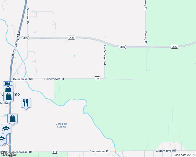 map of restaurants, bars, coffee shops, grocery stores, and more near 1031 Heinemeyer Road in Seguin