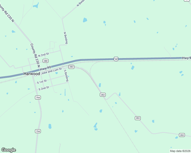 map of restaurants, bars, coffee shops, grocery stores, and more near 7180 County Road 283 in Harwood