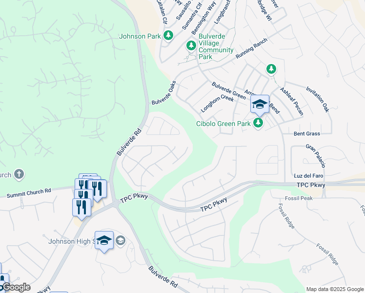 map of restaurants, bars, coffee shops, grocery stores, and more near 24139 Briarbrook Way in San Antonio