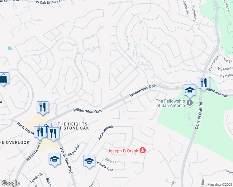 map of restaurants, bars, coffee shops, grocery stores, and more near 431 Calm Springs in San Antonio