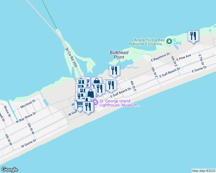 map of restaurants, bars, coffee shops, grocery stores, and more near 159 E Pine Ave in Eastpoint