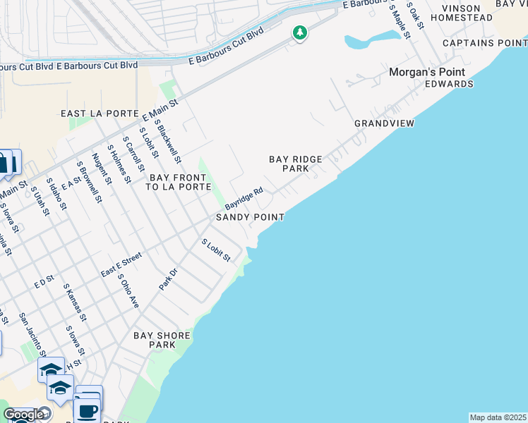 map of restaurants, bars, coffee shops, grocery stores, and more near 911 Bayridge Rd in La Porte