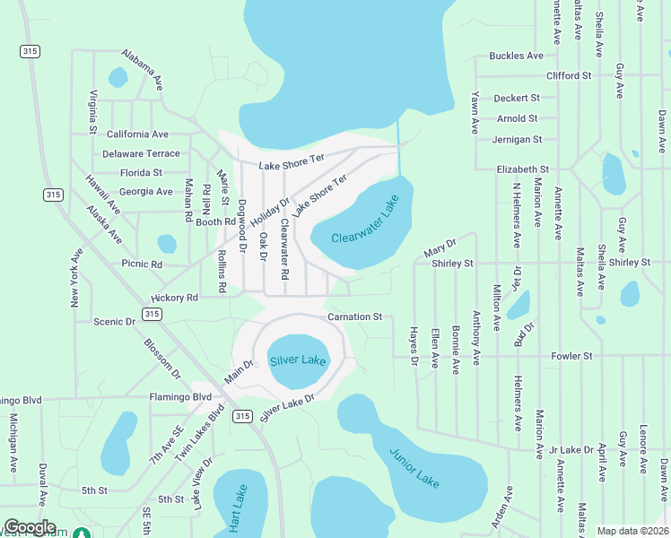 map of restaurants, bars, coffee shops, grocery stores, and more near 866 Lake Shore Terrace in Interlachen