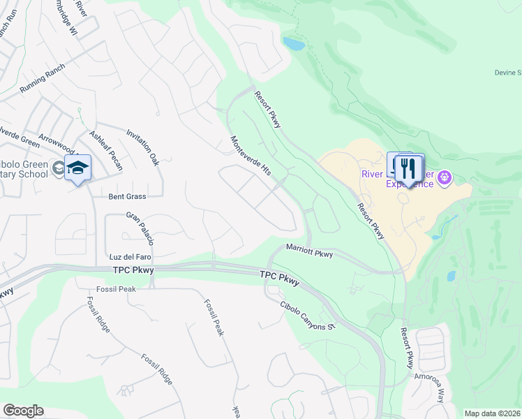 map of restaurants, bars, coffee shops, grocery stores, and more near 24103 Azul Dawn in San Antonio