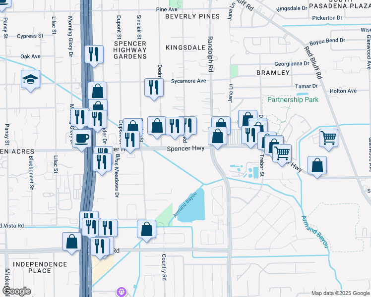 map of restaurants, bars, coffee shops, grocery stores, and more near in Pasadena