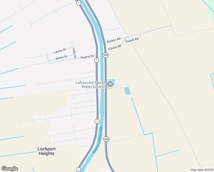 map of restaurants, bars, coffee shops, grocery stores, and more near 5753 Louisiana 308 in Raceland