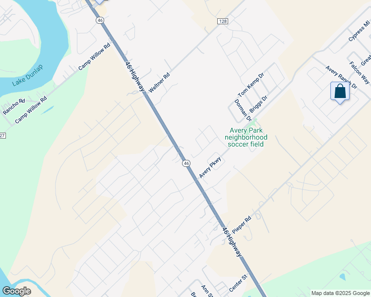 map of restaurants, bars, coffee shops, grocery stores, and more near 2125 Texas 46 in New Braunfels