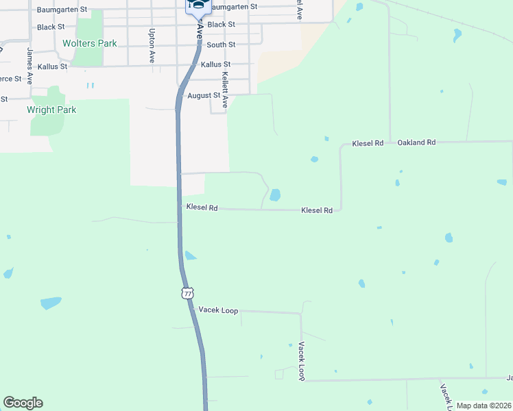 map of restaurants, bars, coffee shops, grocery stores, and more near 339 Klesel Street in Schulenburg