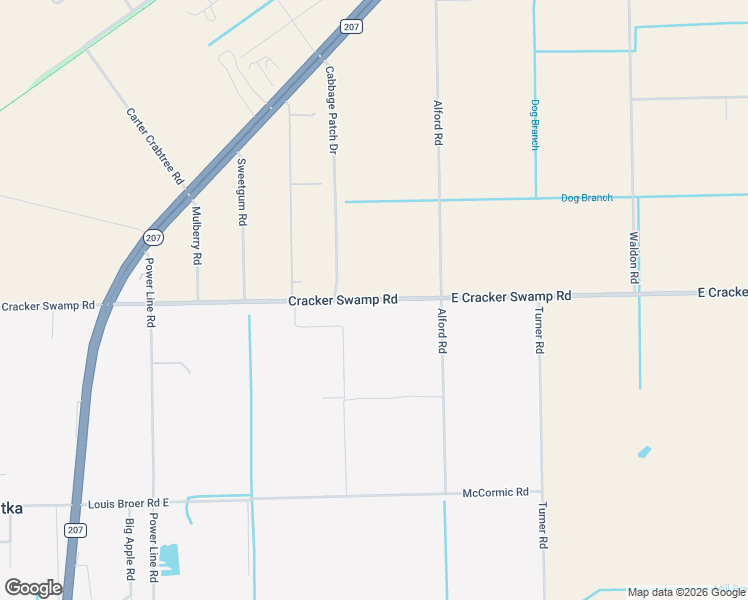 map of restaurants, bars, coffee shops, grocery stores, and more near 181 Cracker Swamp Road in East Palatka