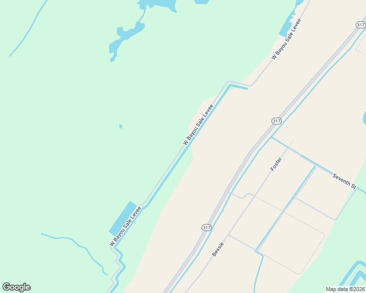 map of restaurants, bars, coffee shops, grocery stores, and more near W Bayou Sale Levee in Franklin