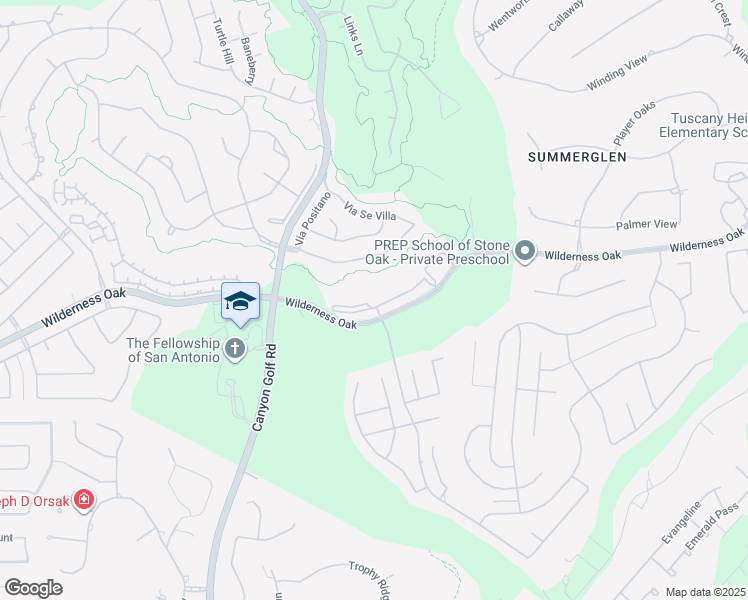 map of restaurants, bars, coffee shops, grocery stores, and more near 25326 Wilderness Oak in San Antonio