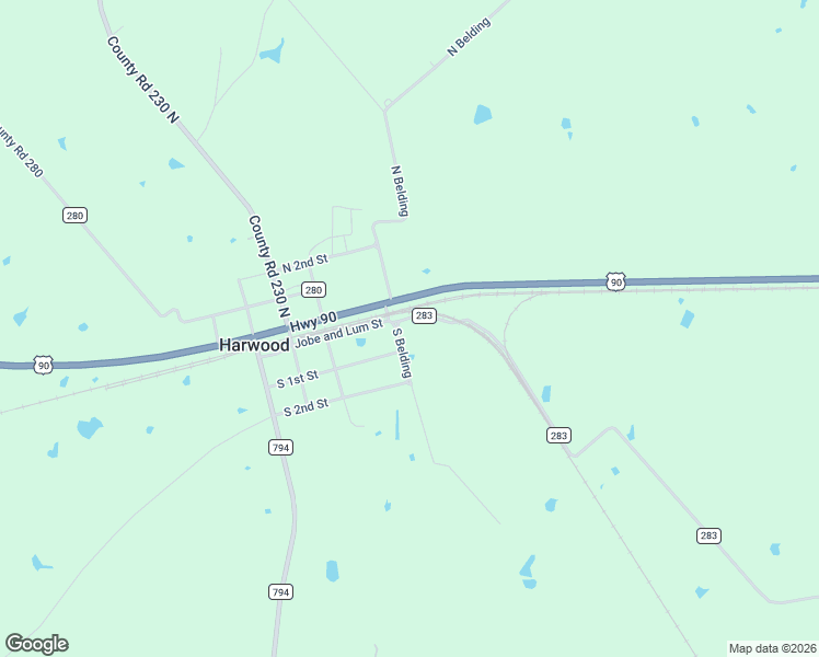 map of restaurants, bars, coffee shops, grocery stores, and more near 12781 U.S. 90 in Harwood