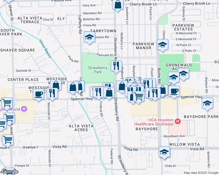 map of restaurants, bars, coffee shops, grocery stores, and more near 3002 Strawberry Road in Pasadena