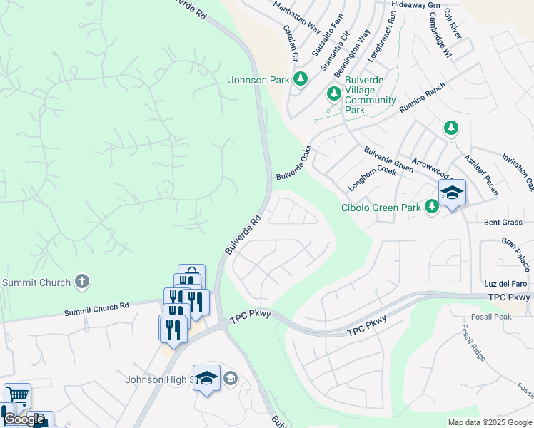 map of restaurants, bars, coffee shops, grocery stores, and more near 24309 Palermo Way in San Antonio