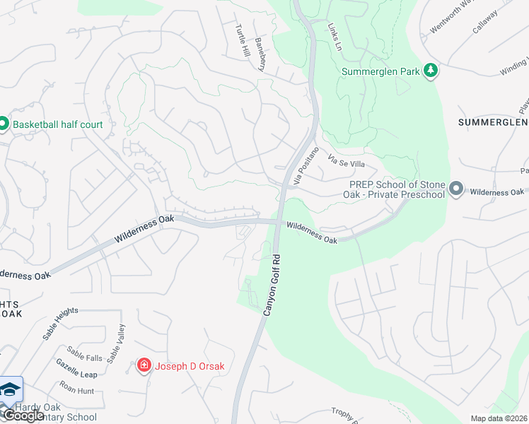map of restaurants, bars, coffee shops, grocery stores, and more near 24245 Wilderness Oak in San Antonio
