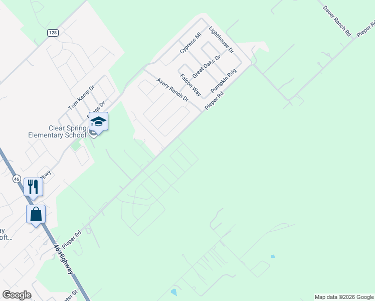 map of restaurants, bars, coffee shops, grocery stores, and more near 321 Sauder Farms Road in New Braunfels