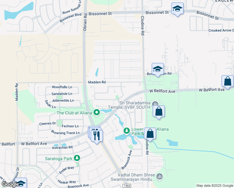 map of restaurants, bars, coffee shops, grocery stores, and more near 10015 Hazel Woods Ct in Richmond