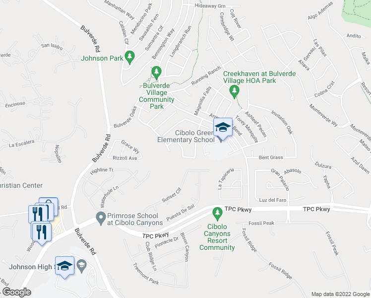 map of restaurants, bars, coffee shops, grocery stores, and more near 24226 Waterwell Oaks in San Antonio