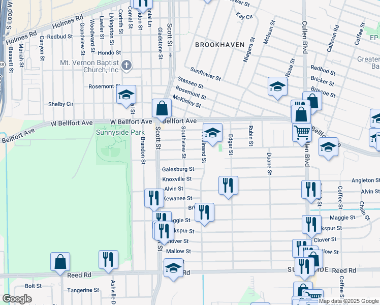 map of restaurants, bars, coffee shops, grocery stores, and more near 4212 Aledo St in Houston