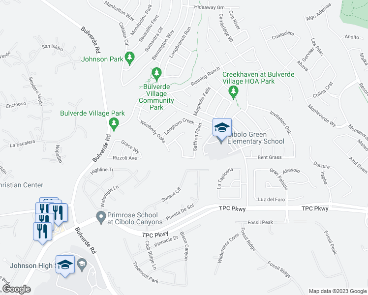 map of restaurants, bars, coffee shops, grocery stores, and more near 24230 Waterwell Oaks in San Antonio