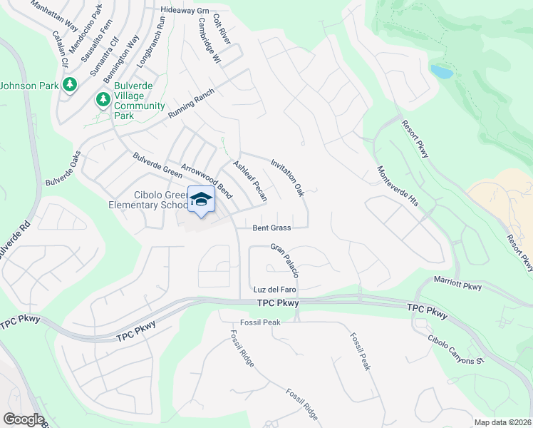 map of restaurants, bars, coffee shops, grocery stores, and more near 24219 Hazel Alder in San Antonio