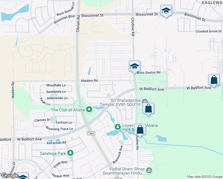 map of restaurants, bars, coffee shops, grocery stores, and more near 10015 Hazel Woods Court in Richmond