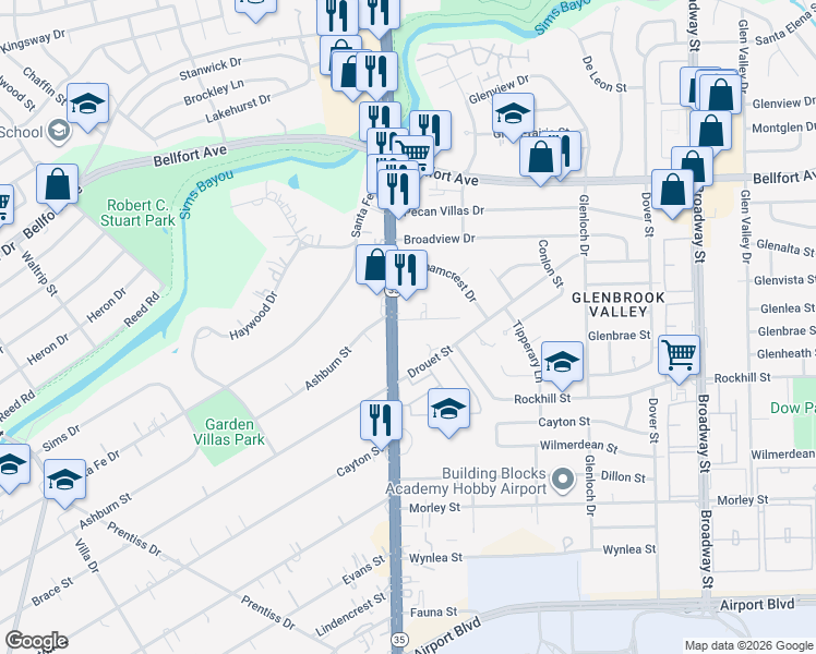 map of restaurants, bars, coffee shops, grocery stores, and more near in 